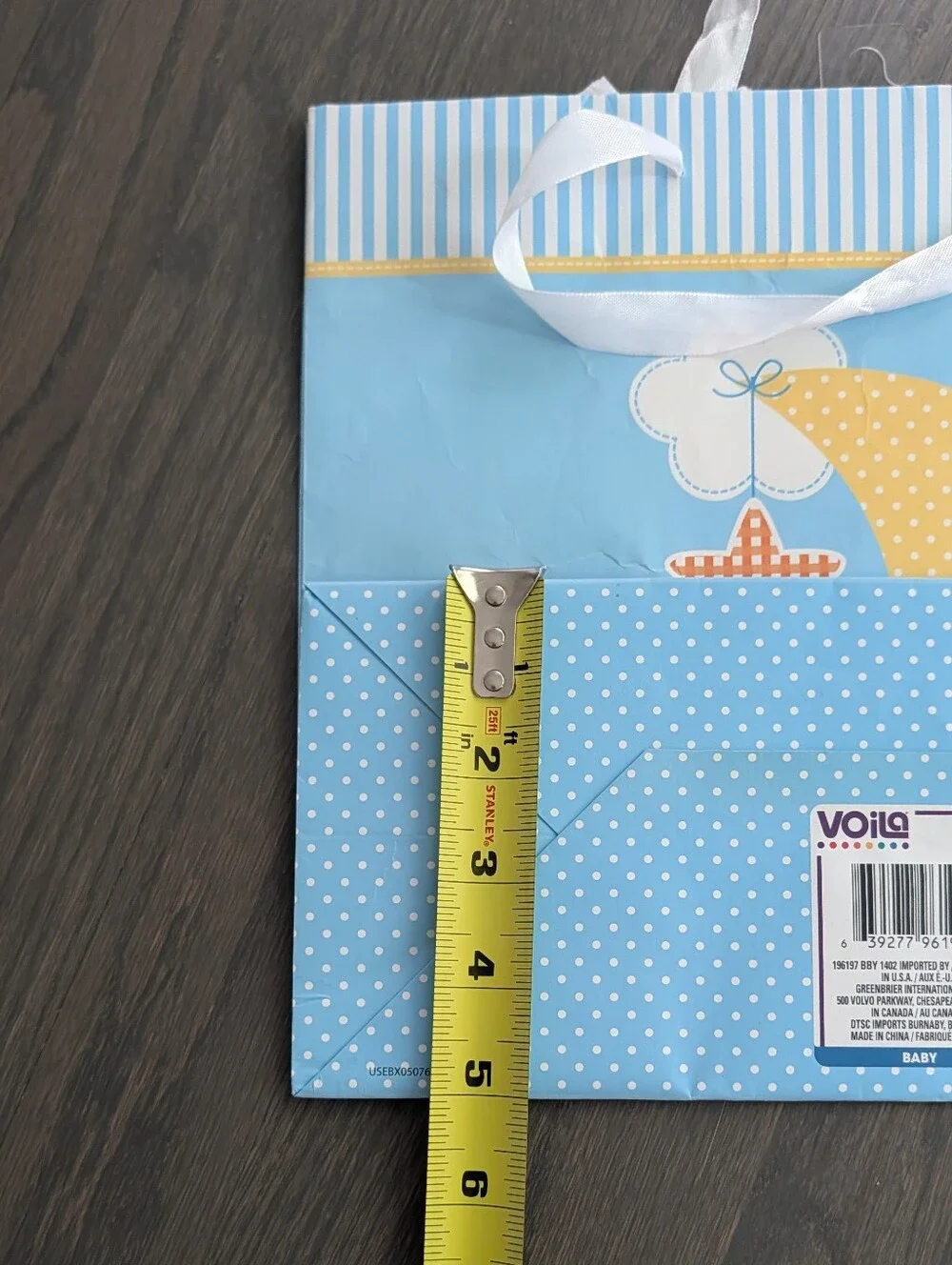 Voilà Moon and Stars Baby Shower Gift Bag Medium 10x12x5